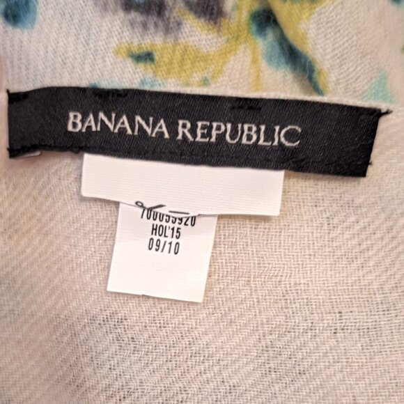Vintage Banana Republic Womens Scarf Floral - Boho Cottagecore Feminine - Picture 7 of 7